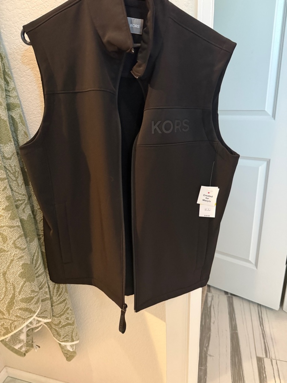 Michael Kors Black Sleeveless Zip-Up Vest with KORS Logo